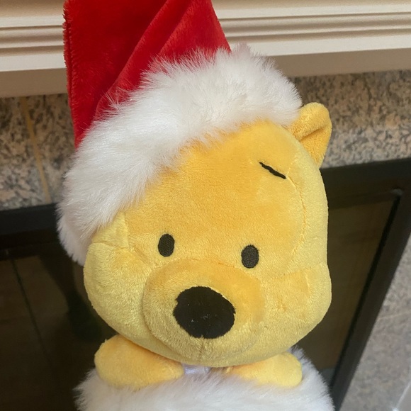 Vintage Disney Winnie the Pooh Plush Head Christmas Stocking 6.5”x22” - Picture 3 of 6
